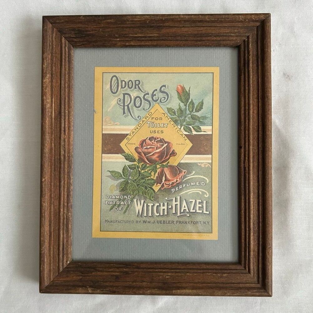 Vintage Standard American Witch Hazel Framed Label